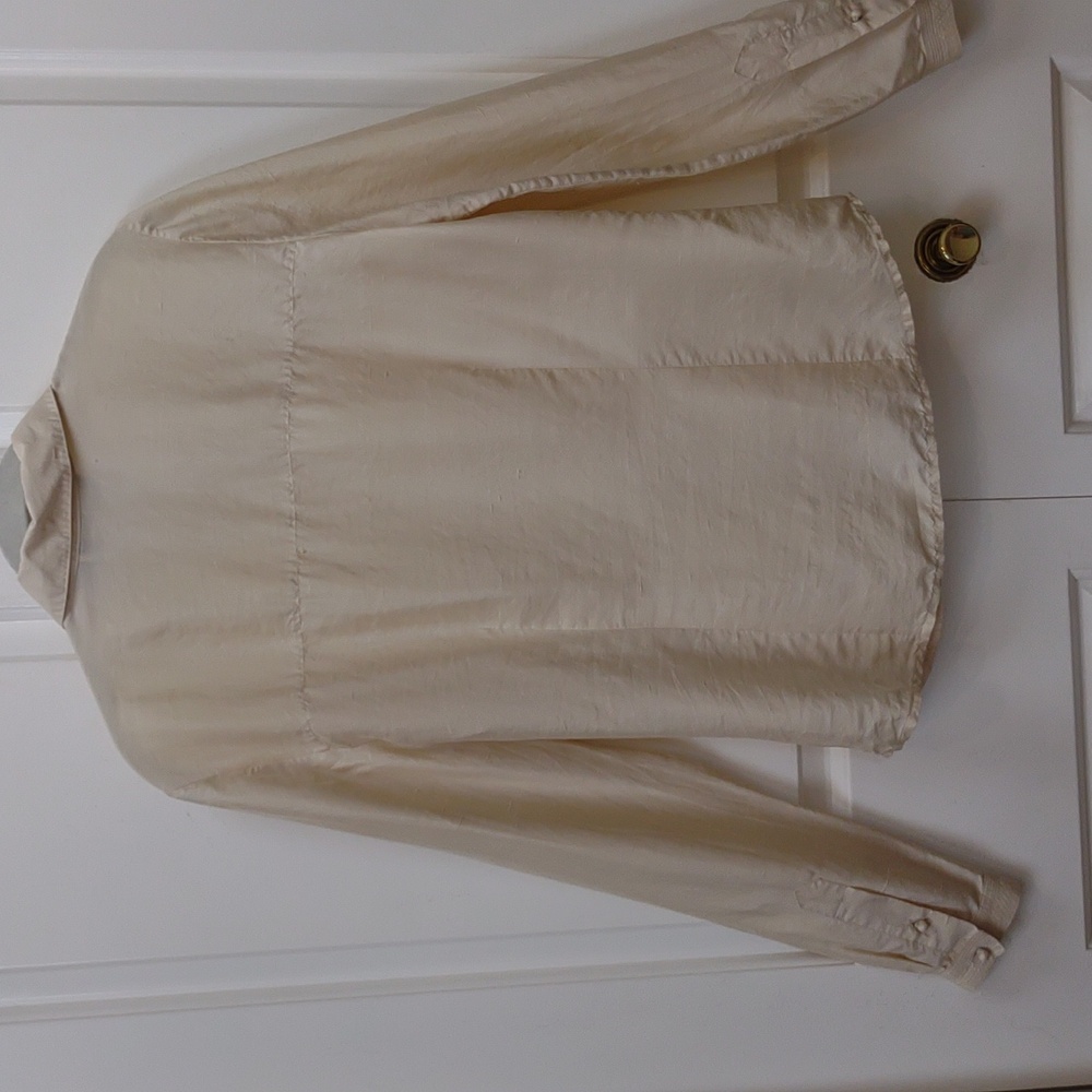 Dana Buchman Vintage All Silk Buttercream Yellow LS BU Asian Inspired Blouse - Picture 11 of 11